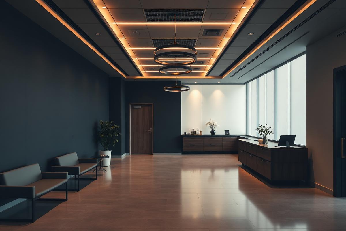 Reception area of a modern healthcare clinic